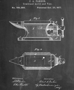 PP741-Chalkboard Blacksmith Anvil Patent Poster