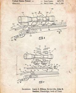 PP740-Vintage Parchment Black Powder Rifle Scope Patent Poster