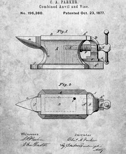 PP741-Slate Blacksmith Anvil Patent Poster