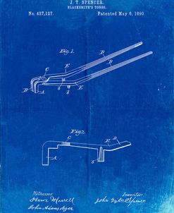 PP744-Faded Blueprint Blacksmith Tongs Patent Poster