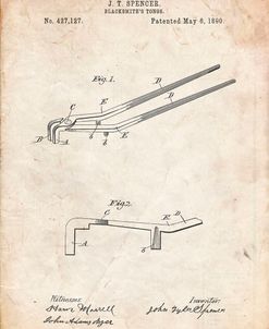 PP744-Vintage Parchment Blacksmith Tongs Patent Poster