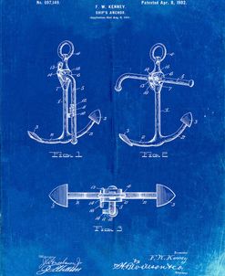 PP745-Faded Blueprint Boat Anchor Patent Poster
