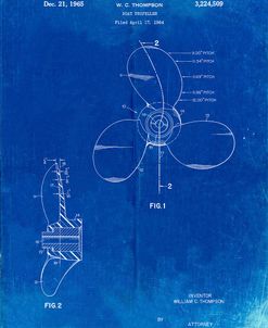 PP746-Faded Blueprint Boat Propeller 1964 Patent Poster