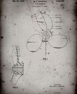 PP746-Faded Grey Boat Propeller 1964 Patent Poster