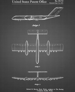PP749-Black Grid Boeing RC-1 Airplane Concept Patent Poster