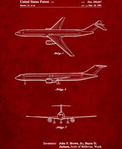 PP748-Burgundy Boeing Concept 777 Aircraft Patent Poster