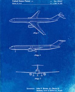 PP748-Faded Blueprint Boeing Concept 777 Aircraft Patent Poster