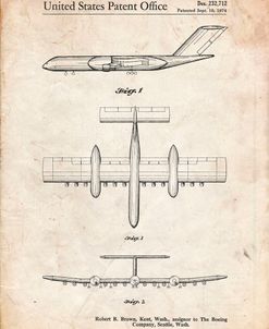 PP749-Vintage Parchment Boeing RC-1 Airplane Concept Patent Poster