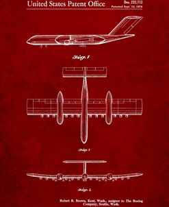 PP749-Burgundy Boeing RC-1 Airplane Concept Patent Poster