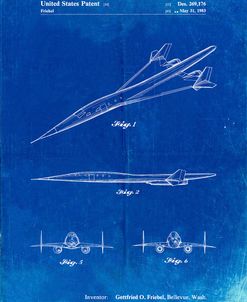 PP751-Faded Blueprint Boeing Supersonic Transport Concept Patent Poster