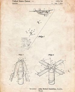 PP750-Vintage Parchment Boeing Sonobuoy Patent Poster