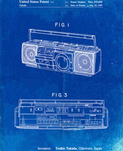PP752-Faded Blueprint Boom Box Patent Poster