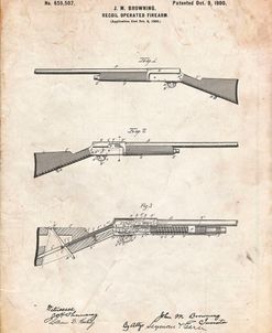 PP754-Vintage Parchment Browning Auto 5 Shotgun 1900 Patent Poster