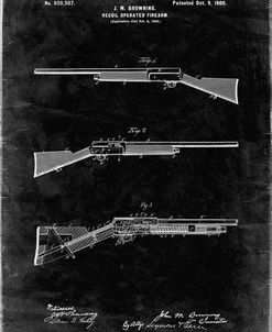 PP754-Black Grunge Browning Auto 5 Shotgun 1900 Patent Poster