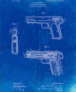 PP755-Faded Blueprint Browning No. 2 Handgun Patent Poster