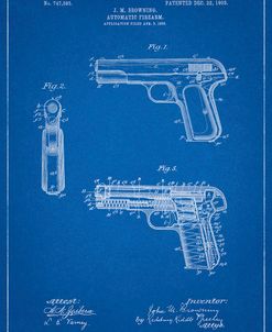 PP755-Blueprint Browning No. 2 Handgun Patent Poster