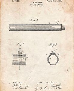 PP756-Vintage Parchment Browning Sight for Firearms Patent Poster