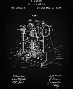 PP757-Vintage Black Bullet Machine Patent Poster