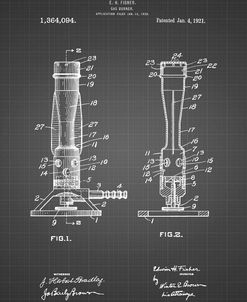 PP758-Black Grid Bunsen Burner 1921 Patent Poster