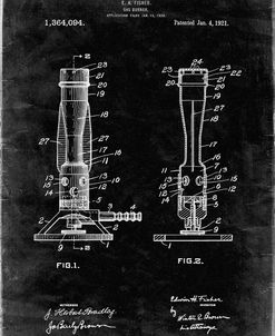PP758-Black Grunge Bunsen Burner 1921 Patent Poster