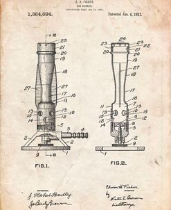 PP758-Vintage Parchment Bunsen Burner 1921 Patent Poster