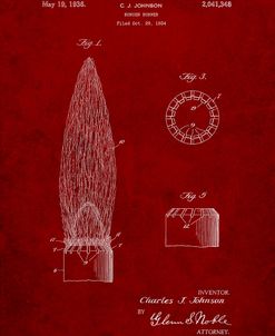 PP759-Burgundy Bunsen Burner Gas Distribution Patent Poster