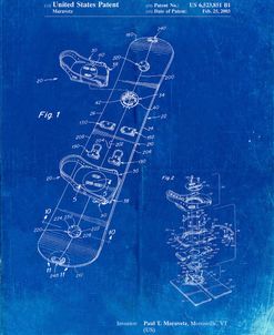 PP760-Faded Blueprint Burton Touring Snowboard Patent Poster