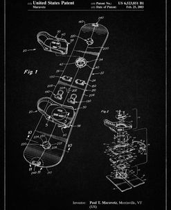 PP760-Vintage Black Burton Touring Snowboard Patent Poster