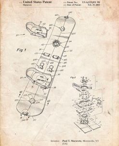 PP760-Vintage Parchment Burton Touring Snowboard Patent Poster