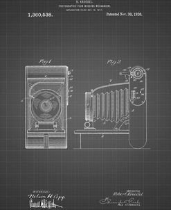 PP761-Black Grid Camera Film Winding Patent Print