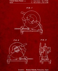 PP762-Burgundy Chop Saw Patent Poster