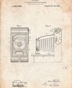PP761-Vintage Parchment Camera Film Winding Patent Print