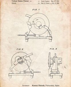 PP762-Vintage Parchment Chop Saw Patent Poster