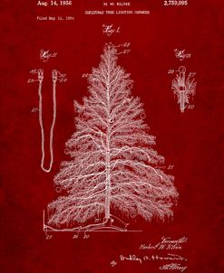 PP765-Burgundy Christmas Tree Poster