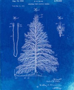 PP765-Faded Blueprint Christmas Tree Poster