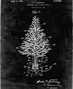 PP766-Black Grunge Christmas Tree Poster