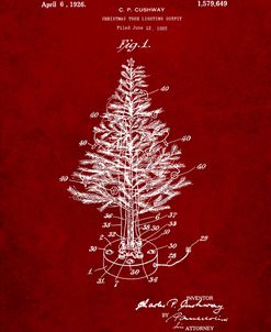 PP766-Burgundy Christmas Tree Poster
