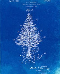 PP766-Faded Blueprint Christmas Tree Poster