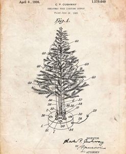 PP766-Vintage Parchment Christmas Tree Poster