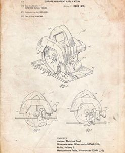 PP767-Vintage Parchment Circular Saw Patent Poster