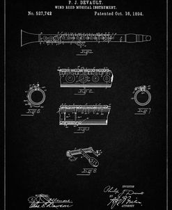 PP768-Vintage Black Clarinet 1894 Patent Poster