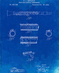 PP768-Faded Blueprint Clarinet 1894 Patent Poster