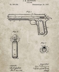 PP770-Sandstone Colt Automatic Pistol of 1900 Patent Poster