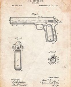 PP770-Vintage Parchment Colt Automatic Pistol of 1900 Patent Poster