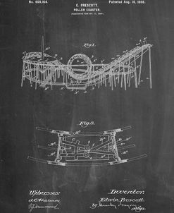 PP772-Chalkboard Coney Island Loop the Loop Roller Coaster Patent Poster
