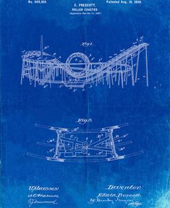 PP772-Faded Blueprint Coney Island Loop the Loop Roller Coaster Patent Poster