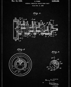 PP771-Vintage Black Combustion Engine Crank Shaft 1933 Poster