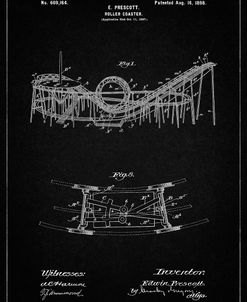 PP772-Vintage Black Coney Island Loop the Loop Roller Coaster Patent Poster