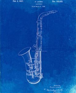 PP773-Faded Blueprint Conn A Melody Saxophone Patent Poster