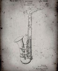 PP773-Faded Grey Conn A Melody Saxophone Patent Poster